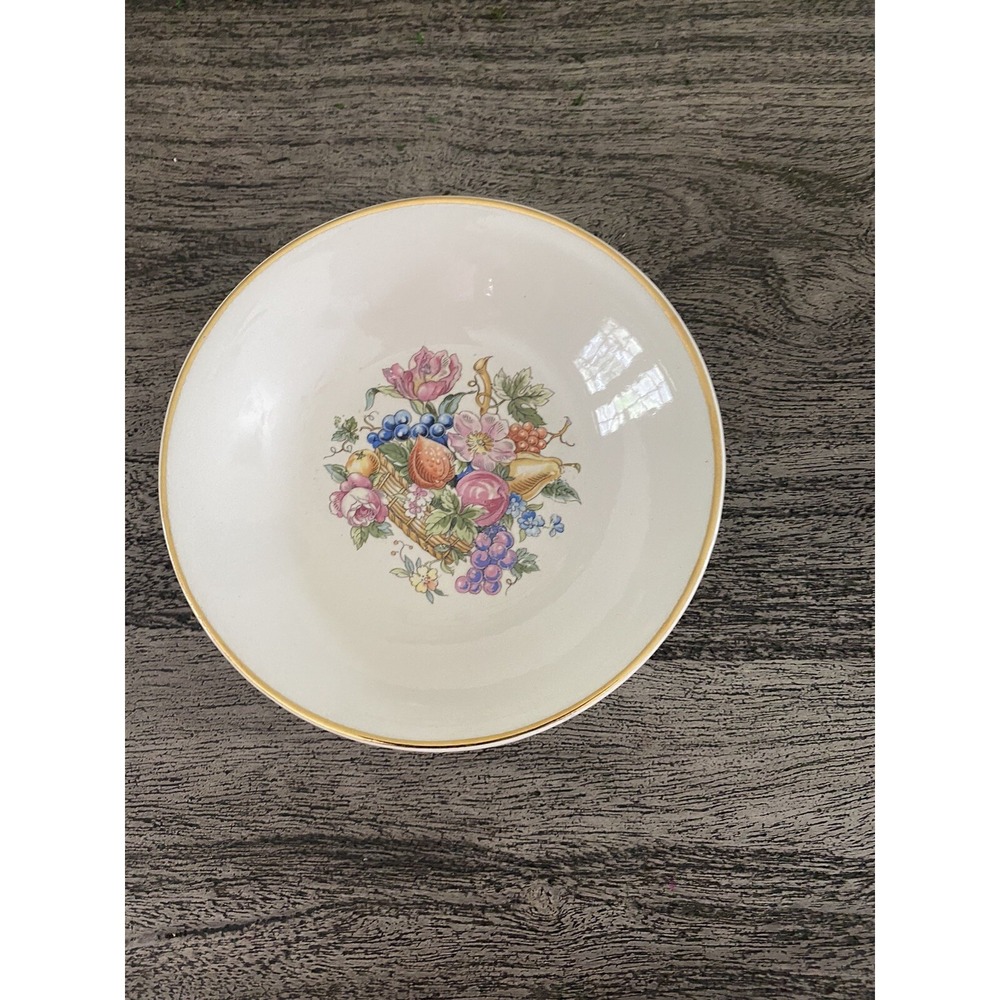 Bakerite Floral Fruits Basket  Design Vintage 22 K Gold 12 small bowls